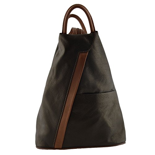 【中古】【未使用 未開封品】Made In Italy Woman Leather Backpack Color Black Brown - Backpack