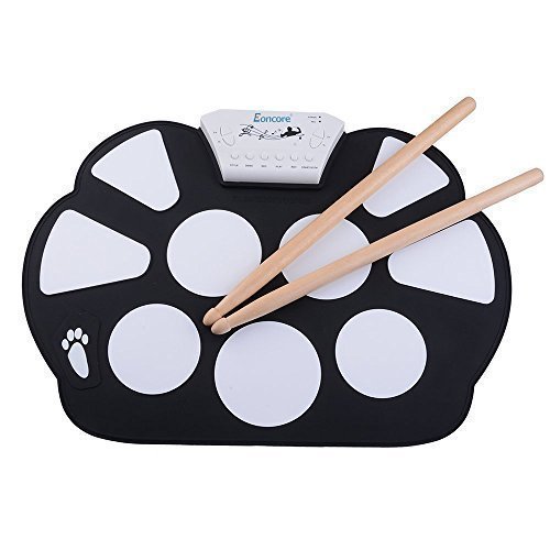 yÁzygpEJizEoncore Portable Roll up Drum Pad Kit for Kids USB Interface Silicon Digital Drum Set with Stick Foot Switch Pedal 141msAn