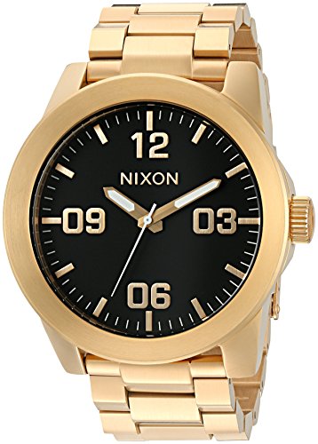 【中古】【未使用・未開封品】Nixon Corporal SS A346.100m防水 XL メンズ腕時計 フェイス48mmステンレスバンド24mm One Size All Gold/Black