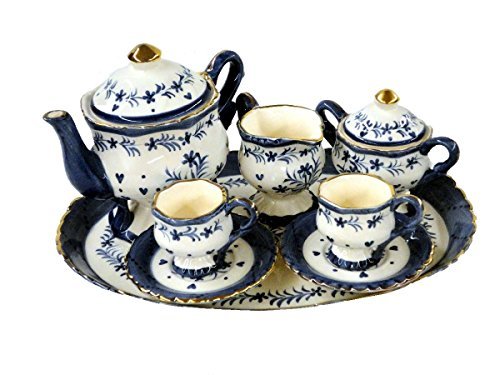 【中古】【未使用 未開封品】Children 039 s 10 Piece Fancy Blue Tea Party Set for 2