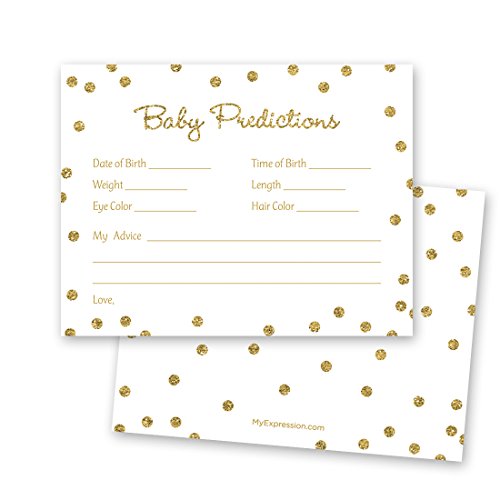 48?CNTゴールドグリッターグラフィックドットBaby Predictionカード???ホワイト