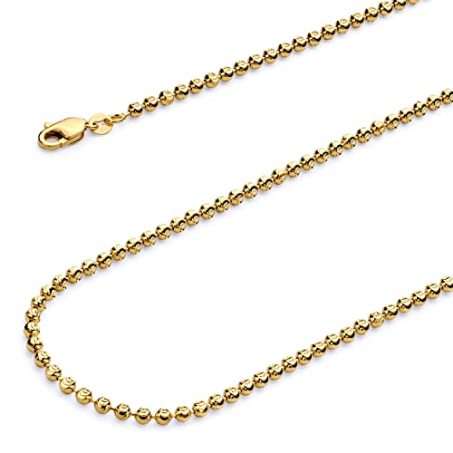 【中古】【未使用・未開封品】Wellingsale 14?Kイエローゴールド1.5?MM Polished Moonカットボールチェ..