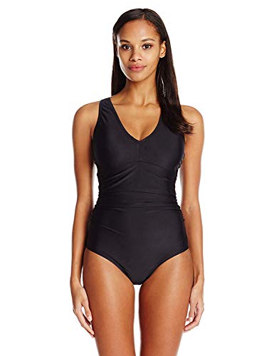š̤ۡѡ̤ʡ(10, Black) - Speedo Women's PowerFLEX Eco V-Neck One Piece Swimsu...