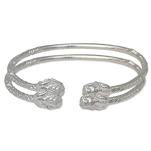 Pharaoh Ends West Indian Bangles。925スターリングシルバー44.0グラム(ペア) ( Made in USA )