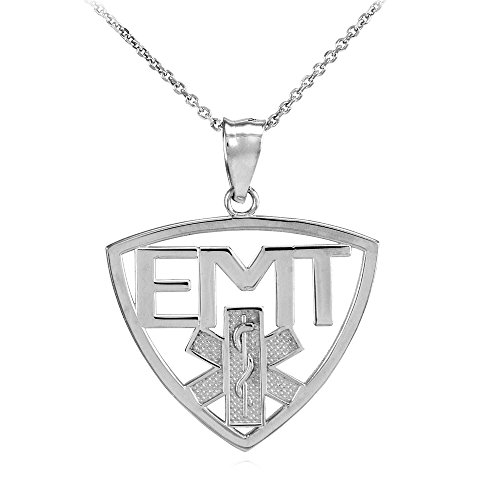 【中古】【未使用・未開封品】ハイポリッシュスターリングシルバーMedic Star Of LifeカットアウトチャームEMTペンダントネックレス シルバー