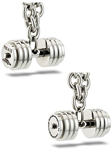 【中古】【未使用・未開封品】メンズ ステンレススチール スタックプレート ダンベル リンクチェーンネ..