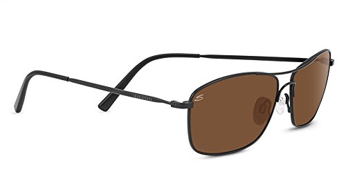 SERENGETI CORLEONE SUNGLASSES (SATIN BLACK FRAME POLARIZED DRIVERS LENS)