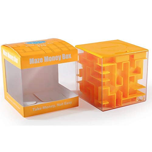【中古】【未使用・未開封品】Trekbest Money Maze Puzzle Box - A Fun Unique Way to Give Gifts for Kids and Adults (Orange)