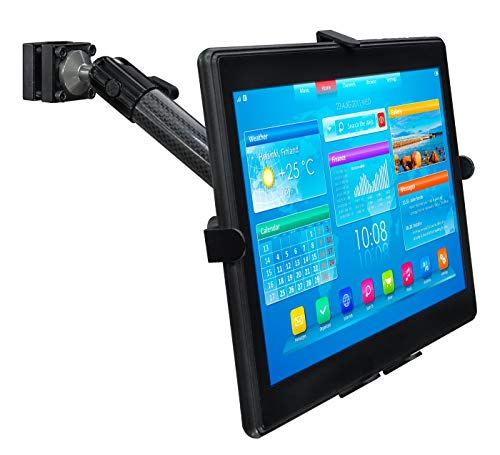 21 inches+ - 【中古】【未使用・未開封品】Mount-It! プレミアムカーヘッドレストタブレットホルダー 調節可能なアーム付き 高耐久カーボンファイバーカータブレットマウント iPad Galaxy
