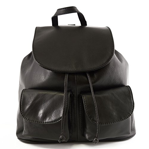 【中古】【未使用 未開封品】Made In Italy Woman Leather Backpack Model Large Color Black - Backpack