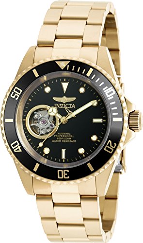 Rakuten - 【中古】【未使用・未開封品】INVICTA Pro Diver Men 40mm Stainless Steel + Gold Plated Gold Black dial NH38A Automatic