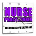 3dRose Nurse Practitioner The Future of Healthcare パープル 壁掛け時計 15 x 15インチ DPP_223929_3)