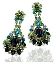 【中古】【未使用・未開封品】Mountain ReflectionイヤリングwithスワロフスキーOlivine、ブルージルコンby Albert Weiss