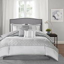 【中古】【未使用・未開封品】Madison Park Bennett 7 Piece Comforter Set, Grey, King