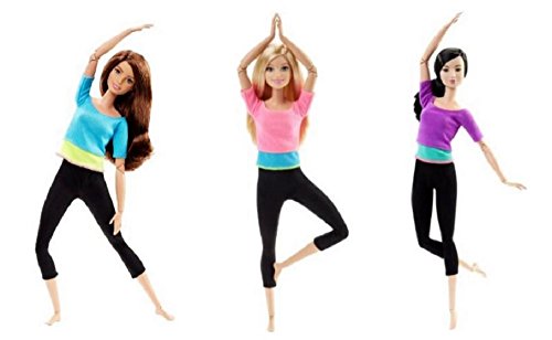 yÁzygpEJizMade To Move Barbie Doll, Bundle of 3: (1) Made to Move Barbie, Pink Top + (1) Made to Move Barbie, Purple Top + (1)
