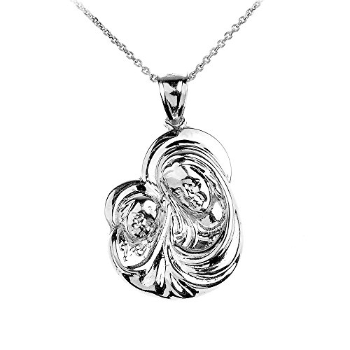 【中古】【未使用・未開封品】925スターリングシルバー聖母と子Mother 's Embraceメダルペンダントネックレス シルバー