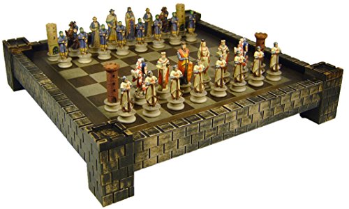【中古】【未使用・未開封品】Medieval Times Crusades Arabian vs Christian Knights Chess Set w/ 17" Castle Board