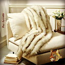 【中古】【未使用・未開封品】Premium FauxファーブラウンTip Arctic Fox Throw Blanket /ベアスキン/ホワイトウルフW /ソフトMinky Cuddleファー裏地 4'x5' ホワイト BTTB