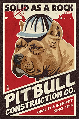 【中古】【未使用・未開封品】Pitbull???レトロ建設会社Ad 24 x 36 Metal Art LANT-3P-MT-56345-24x36