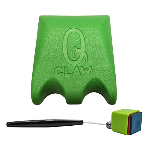 【中古】【未使用・未開封品】(キュー・クロウ) Q Claw ビリヤードキュー2本用ホルダー グリーン ポケットチョーカー付き