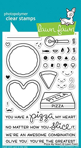 【中古】【未使用・未開封品】Lawn Fawn Clear Stamp - Pizza My Heart by Lawn Fawn