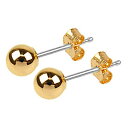 【中古】【未使用・未開封品】Lifetime Jewelry Round Ball Stud Earrings, 3/16 Inch (5mm) Wide, 24K Gold over Semi-Precious Metals, Surgical Steel Posts, Safe For Mos