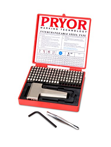 PRYOR TIFH030 Interchangeable Steel Type Fount Set, Complete with Hand Holder, 1/8 Character Size, 3.0 mm by Pryor