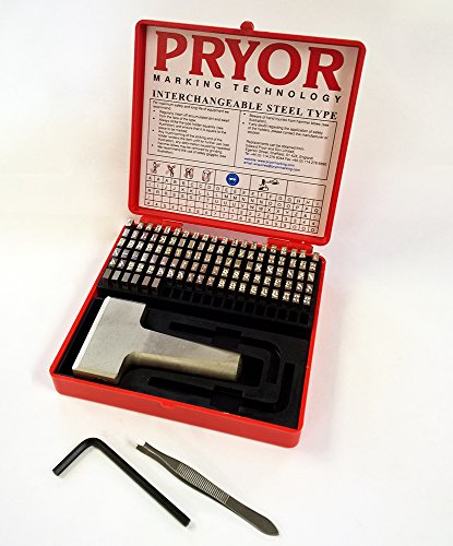 PRYOR TIFH050 Interchangeable Steel Type Fount Set, Complete with Hand Holder, 3/16 Character Size, 5.0 mm by Pryor