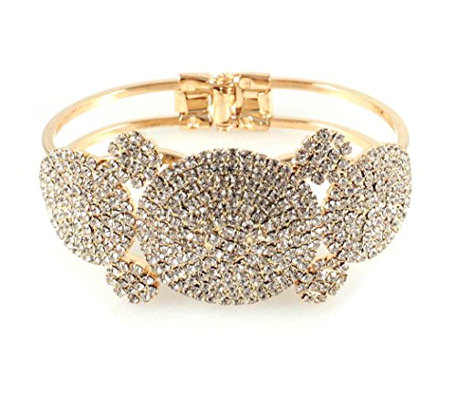 【中古】【未使用・未開封品】JanefashionsパーティーブライダルオーストリアクリスタルバングルブレスレットカフゴールドGPウェディングプロムb12121g