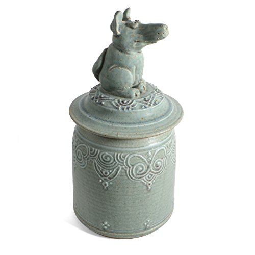 【中古】【未使用・未開封品】The Potters、Ltd犬Cookie Jar グリーン DOGR-GRN