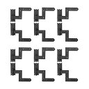 【中古】【未使用・未開封品】シャッターヒンジ( 6個)ブラック錬鉄リバーシブルRustproof RSF仕上げMounting Screws Included