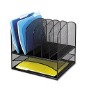 Safco Products Onyx Mesh Desk Organizer, 2 Horizontal and 6 Upright Sections, Black, 3255BL (2, BLACK) by Safco 