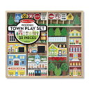 【中古】【未使用・未開封品】Melissa & Doug木製Town Playセットwithストレージトレイ( 32個)