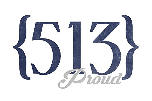 【中古】【未使用・未開封品】シンシナティ、オハイオ州???513エリアコード(ブルー) 36 x 24 Metal Art..