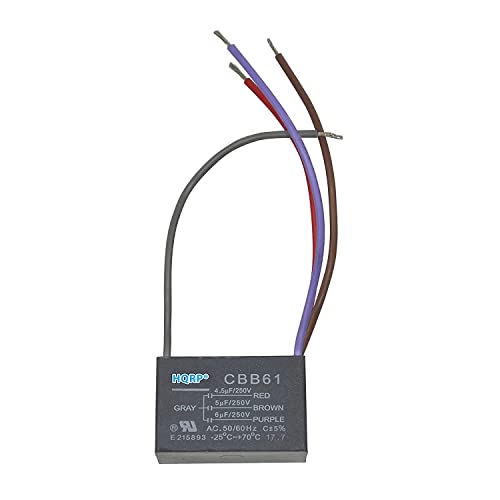 【中古】【未使用・未開封品】(4.5uf+5uf+6uf 4-Wire) - HQRP Capacitor for Hampton Bay Ceiling Fan ..