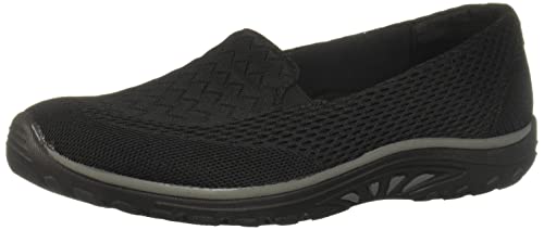 【中古】【未使用・未開封品】Skechers レディース レゲエ・フェストウィローズ フラット, ブラックメッシュ, 7