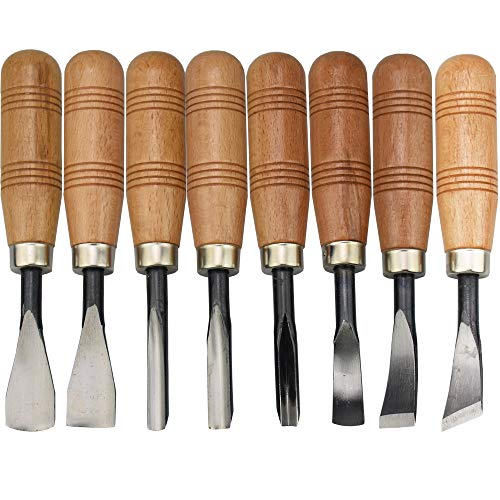 SUNREEKテ｢ツツ｢ Wood Sculpture Carving Chisel Tool Set DIY Art Craft(8 Pcs) by SUNREEK