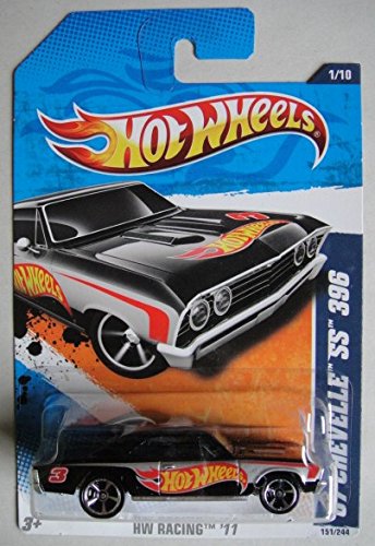 š̤ۡѡ̤ʡHOT WHEELS 2011 HW RACING BLACK '67 CHEVELLE SS 396 1/10