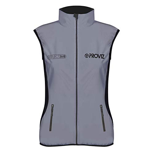【中古】【未使用・未開封品】(Size 10, Silver) - Proviz Women's Reflect360 Running Vest(4.0)