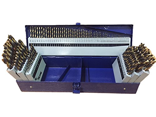 š̤ۡѡ̤ʡDrill America KFD115J-SET KFD Black and Gold HSS Split Point Jobber Drill Bit Set in Metal Case, #1-60 Size, A-Z and 1/16-1/2 x 64ths,