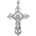 【中古】【未使用・未開封品】Religious Jewelry by FDJ メンズ ソリッド925スターリングシルバー 特大ヒップホップ十字架ペンダント, スターリングシルバー