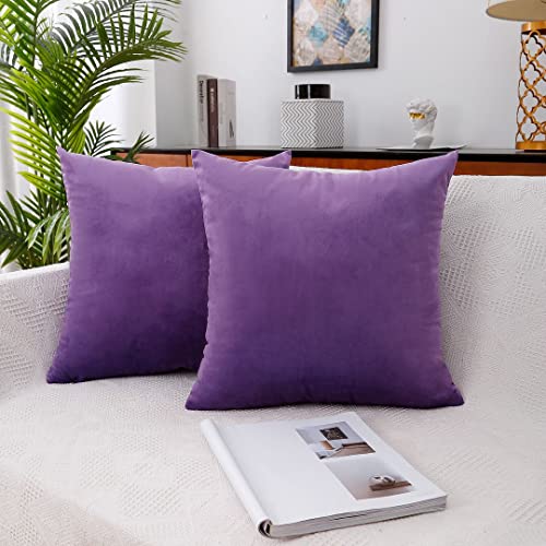 【中古】【未使用 未開封品】(41cm x 41cm, Crismon) - MoonRest - Faux Suede Decorative Pillow Shams Solid Colours (Set of 2) (41cm x 41cm Crismon)