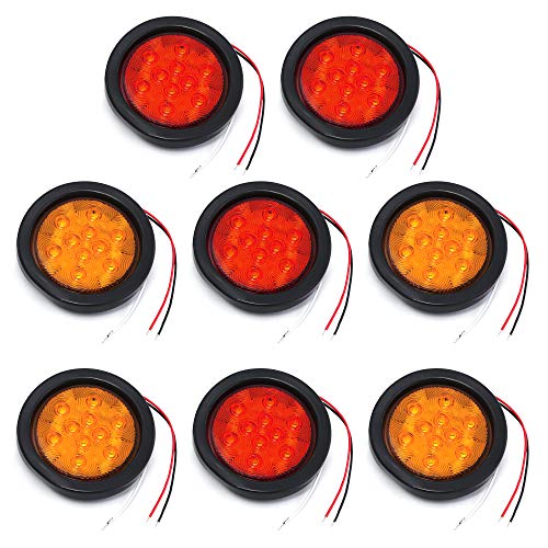 【中古】【未使用・未開封品】レッドまたはアンバー 4インチ ラウンドライトセット 8 - Lights RED949736