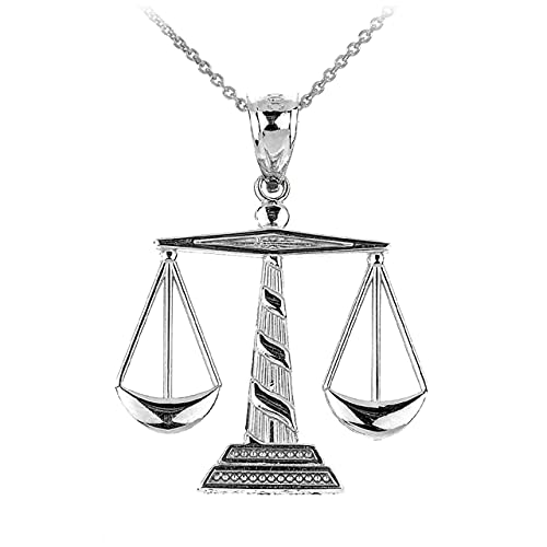 925スターリングシルバーScales of Justiceペンダントネックレス シルバー