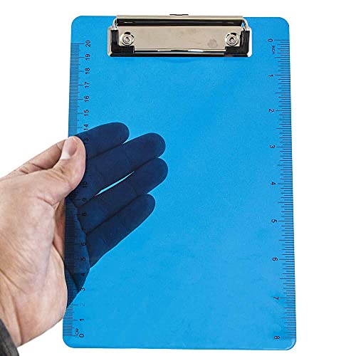 【中古】【未使用・未開封品】JAM Paper 小さなプラスチックメモクリップボード 目立たないメタルクリップ付き - ミニ(6 x 9) - ブルー - クリップボード12枚/パック