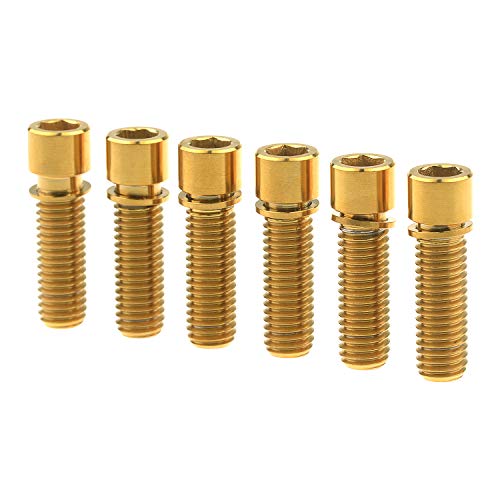 【中古】【未使用・未開封品】Wanyifa BMXステム用チタンボルト座金で M8x25mm 6個 (ゴールド)