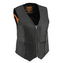 【中古】【未使用・未開封品】Milwaukee Leather MLL4550 Ladies Black Braided Lightweight Leather...