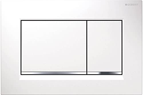 Geberit 115.883.KJ.1 Dual Flush Plate, Sigma - White & Polished Chrome