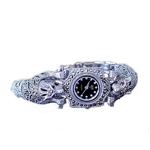 【中古】【未使用・未開封品】Women 's WatchタイヴィンテージスタイルLeopard Marcasite Ladies腕時計..