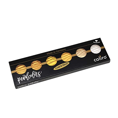 yÁzygpEJizFinetec M600 Artist Mica Watercolor Paint, Metallic, Gold (6-Color/Set)